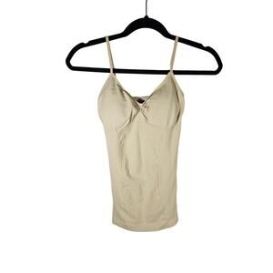 Bebe Women's Camisole Tank‎ Smoothing Tummy Control Small Padding Beige